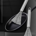 Stainless Steel Pan Brush Bowl Plate Long Handle Strong Decontamination Convenient Fast Sink Stove Kitchen Clean Tools. 