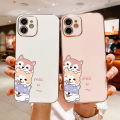 AnDyH Casing Case For Huawei Y6P 2020 Case Fashion Cute Cartoon Dogs Luxury Chrome Plated Soft TPU Square Phone Case Full Cover Camera Protection Anti Gores Rubber Cases For Girls. 