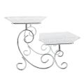 2 Tiered Glass Buffet Serving Tray Exquisite Glass Buffet Serving Tray Multifunctional for Dishes for Party. 
