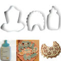 Diy Baby Shower Bottle Bib Shape Biscuit Cookie Chocolate Cutter Fondant Feeding Bottle Cake Mold Pastry Kitchen Tools. 