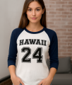 Liveit Ladies Baseball T-Shirt - White /DK Navy. 