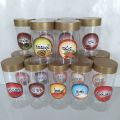 spicy bottle -16pcs / spicy transparent plastic bottle with color sticker labels. 