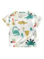 LJMOFA Summer Round Neck Short Sleeve T Shirt For Kids Boy Dinosaur T-shirts Thin Cartoon Children Tops Kids Outfits D122. 