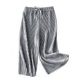 Kingstar123 2-10Y Kids Girls Boys Pants Elastic Waist Stripe Baju Kanak Korean Style Trousers Lace Up Soft Wide Leg. 