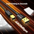 UGREEN USB Printer Cable USB 2.0 Bralded Cord Type A Male to Type B Male Printer Scanner Cable High Speed Compatible with Epson, Brother, HP, Canon, Lexmark, Dell, Xerox, Samsung, Plano, DAC. 