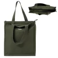 MYSU Heavy Duty Brown Eco Friendly Large Canvas Tote Bag with Zipper - 14.5 inches (L) * 3 inches (W) * 16 inches (H) - Holds up to 15kg. 