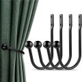 6pcs Curtain Holdback Hooks Metal Curtain Holdback Hooks Wall Mounted Curtain Tieback Hook Decorative Window Curtain Holdbacks Drapes Curtain Holder. 