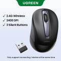 UGREEN Mouse Wi-re(less) Ergonomic Shape Silent Click 2400 DPI For MacBook Tab-let Computer Laptop PC Mice Quiet 2.4G Wi-re(less) Mouse. 