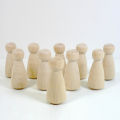 10Pcs Peg Dolls Handmade Unfinished Wood Weddings Cake Doll Unpainted DIY Crafts Home Room Shelf Decor Kids Toys Birthday Gifts. 