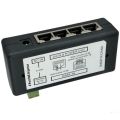 1 Piece Black 4 Port POE Injector Plastic POE Power Adapter for CCTV Surveillance IP Cameras Power over Ethernet Adapter. 