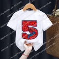 Spiderman Children's T-Shirt Birthday Number 1-9 Tee Shirts Marvels Cartoons Kawaii Kid Casual Clothes Super Hero Girl Boy Tops. 