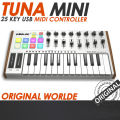 TUNAMINI 25 Keys USB MIDI Keyboard Controller 8 RGB Backlit DJ Pianos Trigger Colorful Pads. 