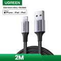 Ugreen USB Lightning Cable Apple MFi Certified for iPhone 12 Min 12 Pro Max X XR 11 8 7 Fast Charging 2.4A USB Data Cable Phone Charger Cable. 