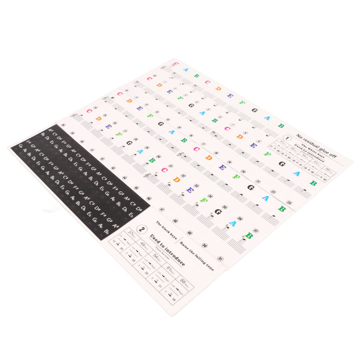 Piano Beginner Sticker Colorful Transparent Removable Large Letter ...