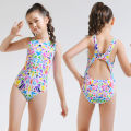 Banfei Professional Children's Swimsuit Female One-Piece Girl Triangle Middle and Big Children Youth Training Conservative Swimwear. 