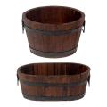 Planter Preservative Wooden Decorative Ornament Flower Bucket Flower Pot for Backyard Garden Home Decoration. 
