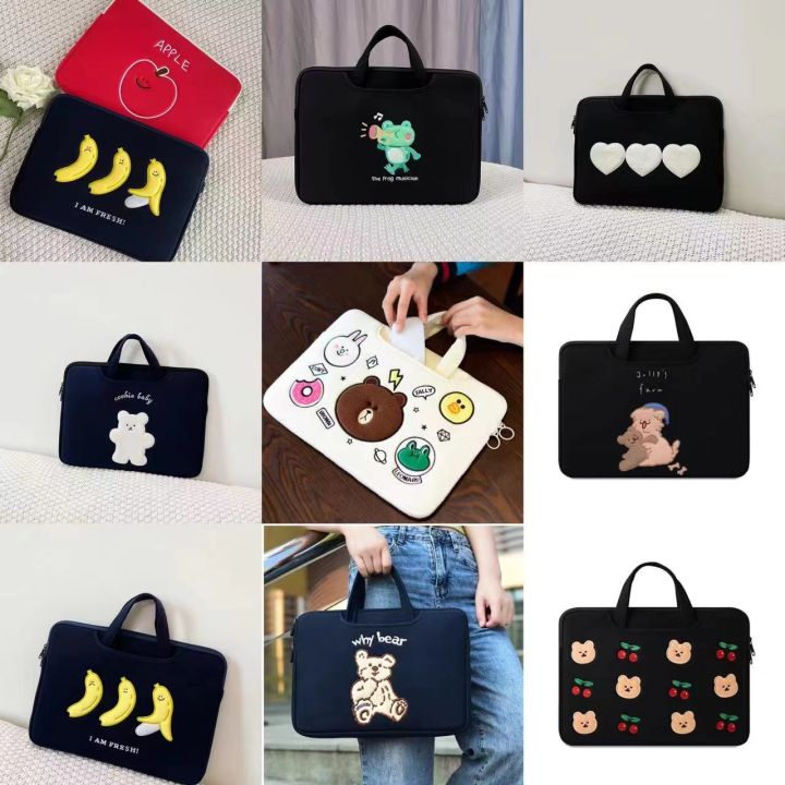 Cute Bear Laptop Bag Sleeve Handbag13.3 /13.6/14/15.6/16 Inch Portable Computer Sleeve Case for Macbook Ipad pro11/10.9/10.5