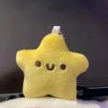 Plush Plush doll Cuddly 5*5cm Cute Squeak keychain Yellow Star-shaped Soft stuffed for Kids Keychain accessory Backpack decoration Gift for girlfriend Collectible item. 