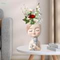 Head Planter Pots Cute Resin Face Flower Pot with Drainage Creative Decorations, Gift for Women, Man, Office and Garden Decor. 