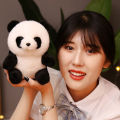 Artificial panda doll doll cute small fluffy round sitting posture national treasure plush toy rag doll. 