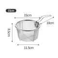 French Fries Basket 15/18cm Stainless Steel Chips Mini Frying Basket Strainer Fryer Kitchen Cooking Chef Basket Colander Tool. 