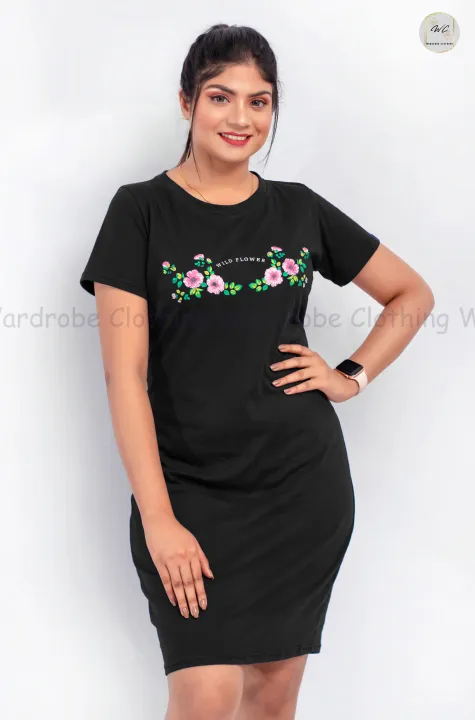 100 % Cotton  Wild Flower Design Printed Frock