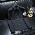 Trendy Long Sleeve Shirt Men2023Spring and Autumn New Bee Embroidered Casual Large Size Striped Contrast Color Shirt. 