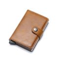 【hot】 SEMORID Credit Card Holder Holder Slim Leather Wallet Pop Up Wallet RFID Blocking Metal Double Card Case For Men And Women. 