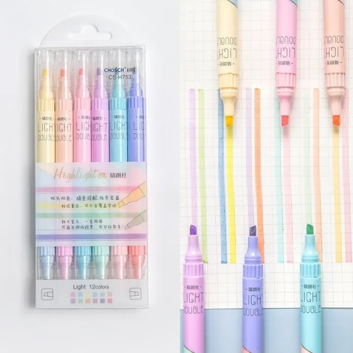 %E3%80%90The%20Quiet%20Page%E3%80%916pcs%20Light%20Highlighter%20Pens%20Set%203mm%20Dual%20Ended%20Double%20Color%20Marker%20Liner%20Drawing%20Pen%20Paint%20Art%20Office%20School%20Supplies%20A6477%20-%20Image%203