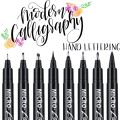 【Parchment & Lace】8Pcs Micron Line Calligraphy Pens Neelde Drawing Hand Lettering Pen Waterproof Pigment Sketch Art Markers Pen Design Supplie. 