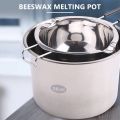 2-Pack Stainless Steel Double Boiler, Heat-Resistant Handle for Chocolate, Butter, Cheese, Caramel and Candy- Steel Melting Pot, 2 Cup Capacity, Universal Pad. 