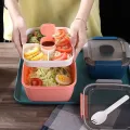 1100Ml 1500Ml Portable Lunch Box Container 2 Layer Grid Salad Bowl Bento Boxes Salad Bowls Lunch Box Lunch Container For Food. 