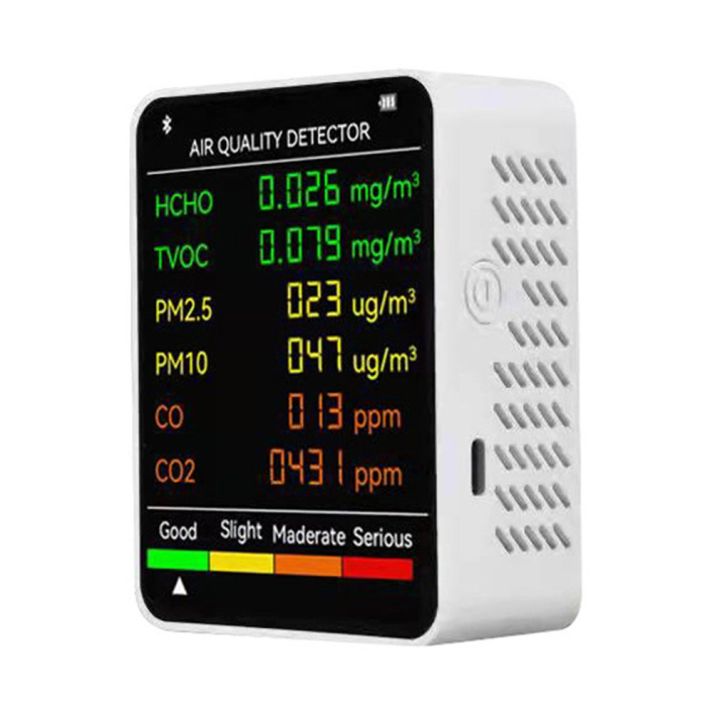 6 In 1 Air Quality Monitors Digital Temperature Humidity Tester CO2