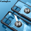 Casinglee for Realme C55 Case Hard Clear Transparent Shockproof Car adsorb Holder Ring Back Cover Casing Hp Realme C55 Phone Cases Cover. 