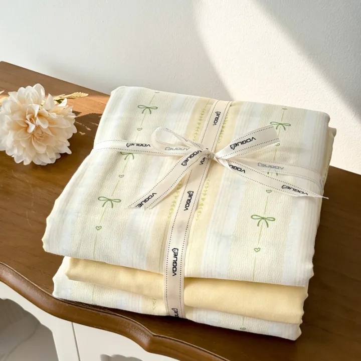 New%20A%20Category%20Mother%20and%20Baby%20Grade%20Double%20Layer%20Gauze%20Three-Piece%20Set%20%20%20Home%20Soft%20Pure%20Cotton%20Four-Piece%20Set%20Gauze%20Quilt%20Cover%20Bed%20Sheet%20Fitted%20Sheet%20-%20Image%202