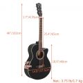 40 inch Acoustic Guitars Black 5 Years warranty Brand new 40'' Size Acoustic Box Guitar with Pick, Bag, Alen Key - Black, Natural wood,Sun Burst Colours Hand made. 