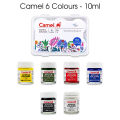 Camel Camlin Kokuyo Fabrica Acrylic Colours Fabric Paint Ultra (6 Color - 10ml / 10 Color - 15ml). 