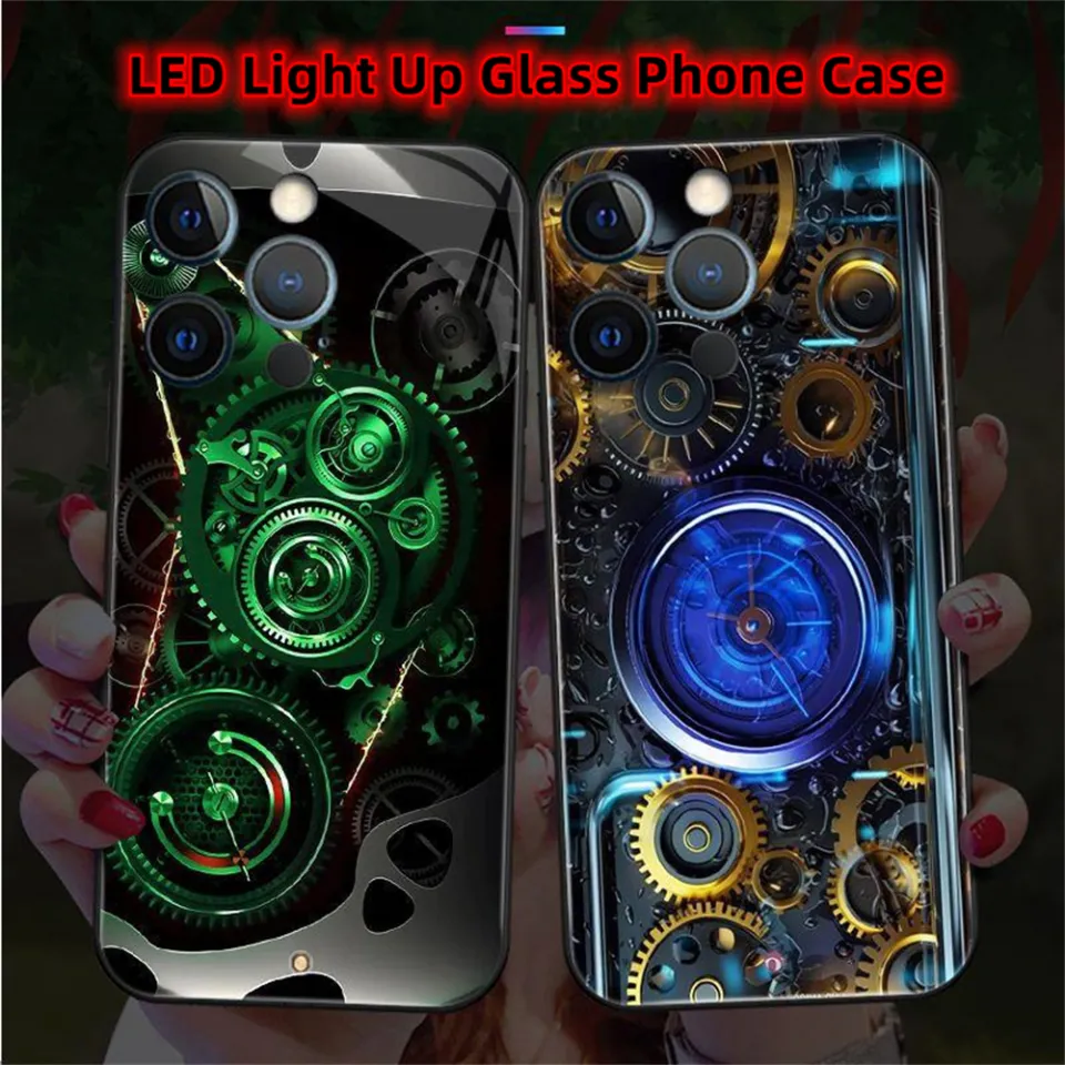 2024 Luxury Mechanical Style LED Light Glow Luminous Phone Case