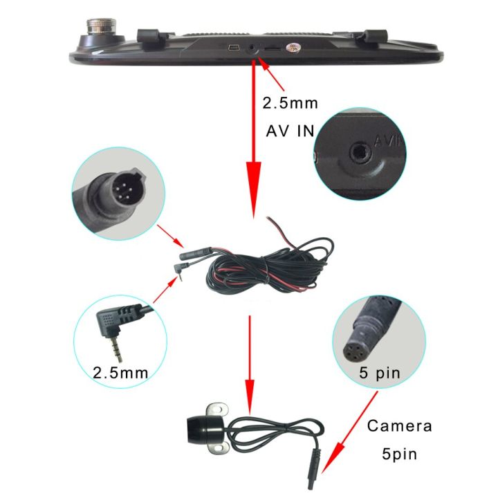 View%205%20Pin%20Cable%20Universal%20For%20Video%20Recorder%202.5mm%20Cam%20Lens%20Wire%20Parking%20Reversing%20Backup%20Dashcam%20Cameras%20-%20Image%205