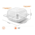 300 Count Clear Plastic Hinged Clamshell Takeout Tray Food Clamshell Containers for Dessert, Cakes, Cookies, Salads. 
