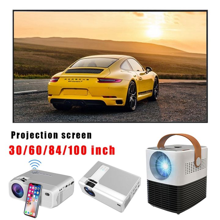 【ALLGOOD】3D HD Home Outdoor Office Portable 30/60/84/100/120 inch Anti ...