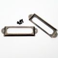 12Pcs Antique Brass Golden Metal Label Pull Frame Handle File Name Card Holder For Furniture Cabinet Drawer Box Case Bin 17*60mm. 