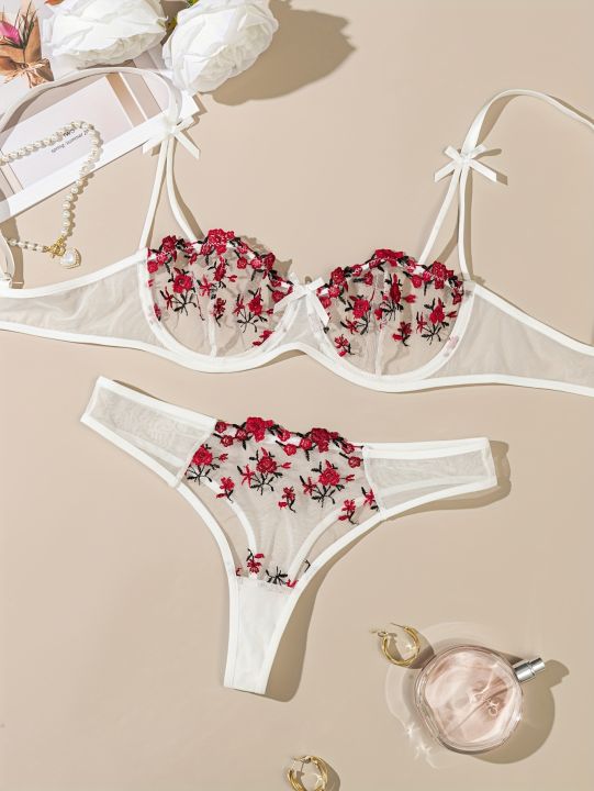 Floral%20Embroidery%20Lingerie%20Set,%20Mesh%20Unlined%20Bra%20&%20Mesh%20Panty,%20Women's%20Lingerie%20&%20Underwear%20-%20Image%207