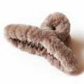 Large Women Fluffy Hair Claw Solid Color Faux Rabbit Fur Shark Clip Soft Warm Barrette Elegant Winter Hair Accessories. 