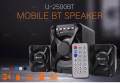 Kisonli U-2500BT Multimedia Speaker With Stereo Sound System Usb Sd Fm MP3 Remote Control. 