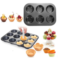 6 Holes Square Cupcake Pan Muffin Tray Cupcake Mold Muffin Pan Carbon Steel Baking Pan Non Stick Bakeware Biscuit Pan Kitchen. 