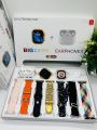 Hiwatch i20 Ultra 2 MAX Suit SmartWatch + Airpods Pro with Transparent Screen Guard Watch with Seven Decorated Straps. 