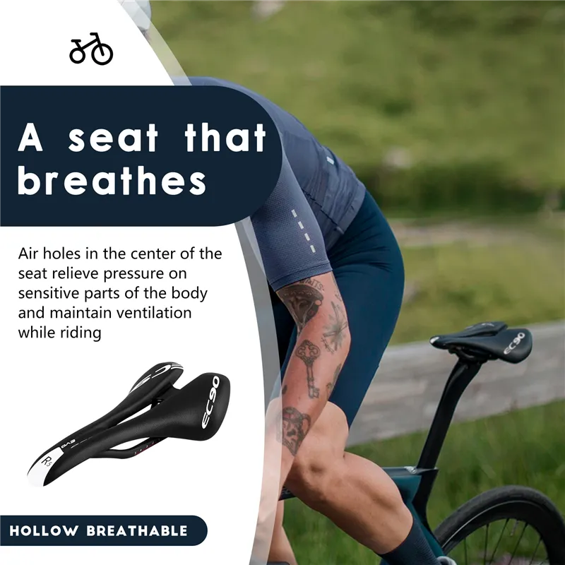 Selle Vélo Cuir Balugoe – Confort Pour VTT/Vélo De Route, Noir, Universelle