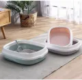 Large Cat Litter Tray with Scoop Open Top Cat Litter Box High Sided Anti Splashing Sturdy Easy to Clean Open Air Kitty Litter Box Cat Toilet for Kittens Cats Pet Supplies Poop Tray Pet Shit Tray Cat Pooper Tray Pet Poop Box Pet Pooper Box Kittens. 