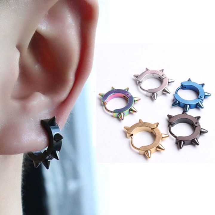 earings%20for%20men%20hikaw%20for%20boys%20earings%20for%20men%202%20Pcs%20Men%20Rivet%20Geometric%20Spike%20Stainless%20Steel%20Fashion%20Stud%20Earring%20Hoop%20Earrings%20Accessories%20Jewelry%20-%20Image%208